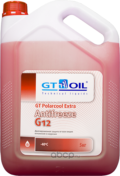 Антифриз GT Polarcool Extra Antifreeze G12 красный, 5 кг